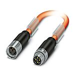 Phoenix Contact Connector, 4 Contacts, Cable Mount, M17 Connector, Plug and Socket, Male and Female Contacts, IP67,