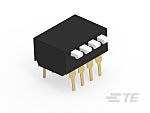 TE Connectivity 4 Way Through Hole DIP & SIP Switch Single Pole - Single Throw, Piano Actuator