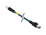 TE Connectivity120108, 5m Cat5e, Green M12 to Male RJ45 Male Shielded, Terminated TPE Sheath
