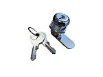 RS PRO Silver Camlock, 22.4mm Panel-to-Tongue, 16 x 19mm Cutout, Key Unlock