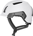 ABUS Abus White Safety Helmet with Chin Strap, Adjustable, Ventilated