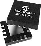 MCP42U83T-203E/7N, Digital Potentiometer 1024-Position Linear 2-Channel I2C, SPI 16 Pin, VQFN