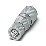 Phoenix Contact, SACC-M12FSL-4FECT-CL SH IP65 Grey Cable Mount 5P Power Connector Socket, Rated At 16A, 63 V dc