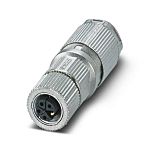 Phoenix Contact, SACC-M12FSK-4PECT-CL SH IP65 Grey Cable Mount 5P Power Connector Socket, Rated At 16A, 690 V ac