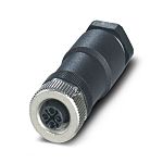 Phoenix Contact, SACC-M12FSS-3PECON-PG 9-M IP67 Black Screw Mount 4P Power Connector Socket, Rated At 12A, 630 V ac