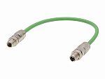 Molex220957, 1m, Green M12 to Male M12 Male, Shielded PUR Shielded, Terminated Polyurethane Sheath