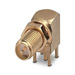 Phoenix Contact CUC-COX Series Socket Wave Soldering Coaxial PCB Connector, Solder Termination, Straight Body
