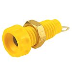 RS PRO Yellow Female Banana Connectors, 4 mm Connector, Screw Termination, 10A, 60V dc, Nickel Plating