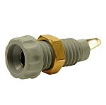 RS PRO Grey Female Banana Connectors, 4 mm Connector, Screw Termination, 10A, 60V dc, Nickel Plating