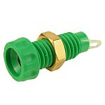 RS PRO Green Female Banana Connectors, 4 mm Connector, Screw Termination, 10A, 60V dc, Nickel Plating