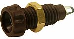 RS PRO Brown Female Banana Connectors, 4 mm Connector, Screw Termination, 10A, 60V dc, Nickel Plating