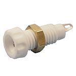 RS PRO White Female Banana Connectors, 4 mm Connector, Screw Termination, 10A, 60V dc, Nickel Plating