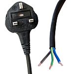 RS PRO Straight Unterminated Straight Power Cord, 2m