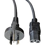 RS PRO Straight IEC C15 Socket to Straight Power Cord, 2.5m