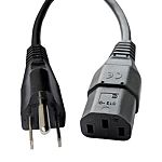 RS PRO Straight IEC C13 Socket to Straight Type B NEMA 5-15 Power Cord, 2.5m