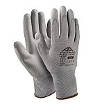 Active Gear 3131X Grey Polyester Abrasion Resistant, Dry Environment Work Gloves, Size 10, XL, Polyurethane Coating