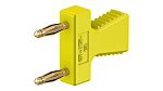Staubli Yellow, Plug Test Connector Adapter With CuZn contacts and Gold Plated - Socket Size: 2mm