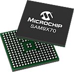 Microchip, 32bit ARM926EJ-S, SAM9X72 Microcontroller, 800MHz, 64 kB SRAM, 240-Pin TFBGA