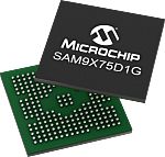 Microchip, 32bit ARM926EJ-S, SAM9X72 Microcontroller, 800MHz, 64 kB SRAM, 243-Pin TFBGA