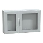Schneider Electric NSY Series Fibreglass Reinforced Polyester Double-Door-Door Floor Standing Enclosure, Transparent