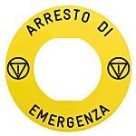 Marked Label for Use with Push Button, ARRESTO DI EMERGENZA, Emergency Stop