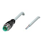 Pepperl + Fuchs Straight Female M12 to Straight 4 way Free Ends Connecter, 2m