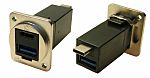Straight, Panel Mount, Socket- Dual Port Type USB USB3.0 A-A USB Connector