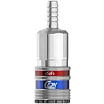 CEJN Aluminium, Steel Male Pneumatic Quick Connect Coupling, 1/4in Hose Barb