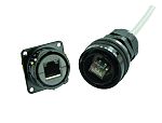 Amphenol Socapex RJF Series Female Ethernet Connector, Panel Mount, Cat5e Straight 1 Port 8 -Way