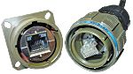 Amphenol Socapex RJFTV Series Male Ethernet Connector, Panel Mount, Cat6 Straight 1 Port 8 -Way