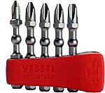 Vessel Power Bits with Mag Enhancer 5 Pieces, Phillips