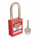 RS PRO Red 1-Lock ABS, Steel Safety Padlocks, 6mm Shackle, 46mm Attachment