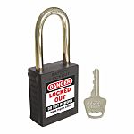 RS PRO Black 1-Lock ABS, Steel Safety Padlocks, 6mm Shackle, 46mm Attachment