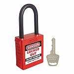 RS PRO Red 1-Lock ABS, Nylon Safety Padlocks, 6mm Shackle, 42mm Attachment