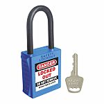RS PRO Blue 1-Lock ABS, Nylon Safety Padlocks, 6mm Shackle, 42mm Attachment