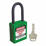 RS PRO Green 1-Lock ABS, Nylon Safety Padlocks, 6mm Shackle, 42mm Attachment