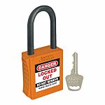 RS PRO Orange 1-Lock ABS, Nylon Safety Padlocks, 6mm Shackle, 42mm Attachment