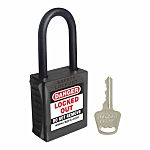 RS PRO Black 1-Lock ABS, Nylon Safety Padlocks, 6mm Shackle, 42mm Attachment