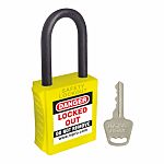 RS PRO Yellow 1-Lock ABS, Nylon Safety Padlocks, 6mm Shackle, 42mm Attachment