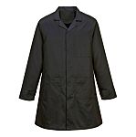 Portwest Black Unisex Reusable Lab Coat, XXXXL