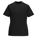 Portwest Black 100% Cotton Short Sleeve T-Shirt, UK- XL