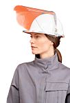EDC PROTECTION Clear Flip Up PC Face Shield with Face Guard , Resistant To Scratch Resistant