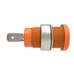 Schutzinger Orange Female Banana Connector, 4 mm Connector, Tab Termination, 24A, 1kV, Nickel Plating