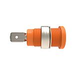 Schutzinger Orange Female Banana Connector, 4 mm Connector, Tab Termination, 24A, 1kV, Nickel Plating