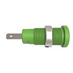 Schutzinger Green Female Banana Connector, 2mm Connector, Tab Termination, 10A, 600V, Nickel Plating