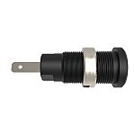Schutzinger Black Female Banana Connector, 2mm Connector, Tab Termination, 10A, 600V, Nickel Plating
