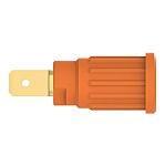 Schutzinger Orange Female Banana Connector, 4 mm Connector, Tab Termination, 32A, 1kV, Nickel Plating