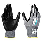 Unigloves Nitrex 244F Black/Grey HPPE, Nylon, Spandex, Tungsten Cut Resistant Work Gloves, Size S, Foam Nitrile Coating