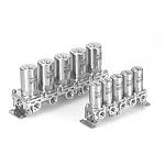SMC VV2DW1 series 8 station M5 Manifold for use with VDW10, VV2DW1-H08M5-F-Q