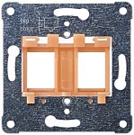 Siemens Silver 2 Gang Back Plate Metal Jack Faceplates & Mounting Plates